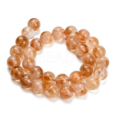 Hearted Natural Citrine Beads Strands GG-T002-A01-12mm-1