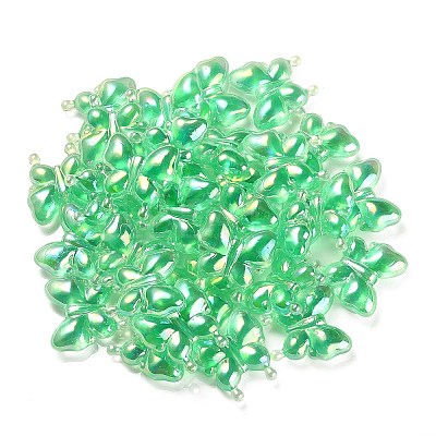 Luminous UV Plating Rainbow Iridescent Acrylic Beads OACR-F006-03F-1