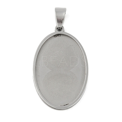 Non-Tarnish 201 Stainless Steel Pendant Cabochon Settings STAS-L279-012P-01-1