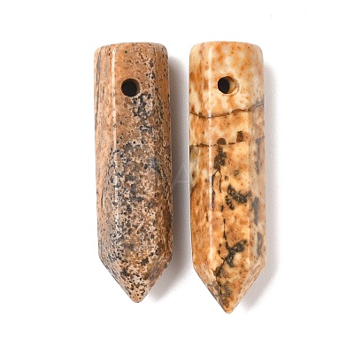 Natural Picture Jasper Pointed Pendants G-D460-01D-1