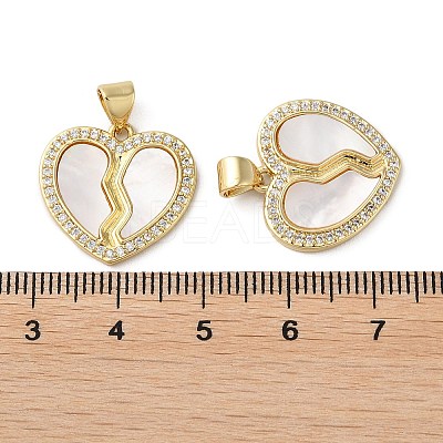 Brass Micro Pave Cubic Zirconia Pendants KK-D057-12G-1