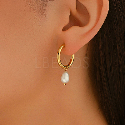 Brass Teardrop Hoop Earrings AZ5756-1