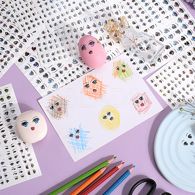 18 Sheets 18 Styles Eye Pattern Ceramics Clay Water Transfer Paper STIC-CP0001-18-1