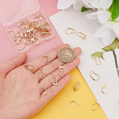 48Pcs 6 Styles Brass Leverback Earring Findings KK-AR0003-59G-1