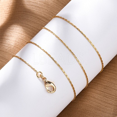 Long-Lasting Plated Brass Boston Link Chain Necklaces NJEW-K112-08G-NF-1