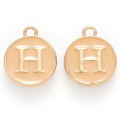 Golden Plated Alloy Enamel Charms X-ENAM-S118-06H-1