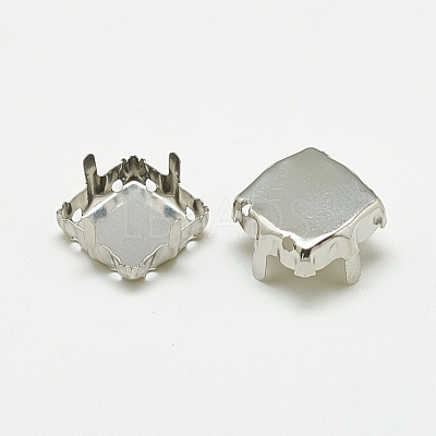 Non-Tarnish 201 Stainless Steel Sew on Prong Settings STAS-T032-08-10mm-1