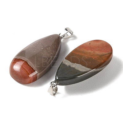 Natural American Picture Jasper Pendants GG-CBACB71-02P-09-1