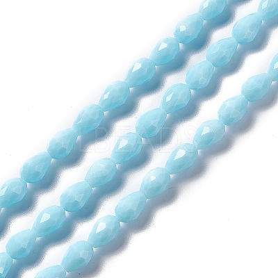 Faceted Glass Beads Strands GLAA-E037-01G-1