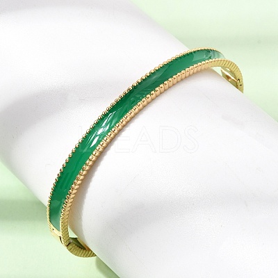 304 Stainless Steel Enamel Hinged Cuff Bangles for Women SA-CBAC920-07G-1