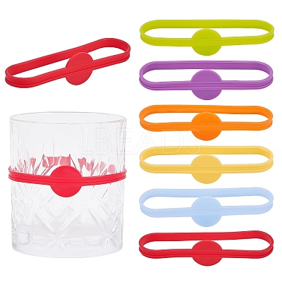 Long Silicone Wine Glass Label AJEW-PH0016-64-1