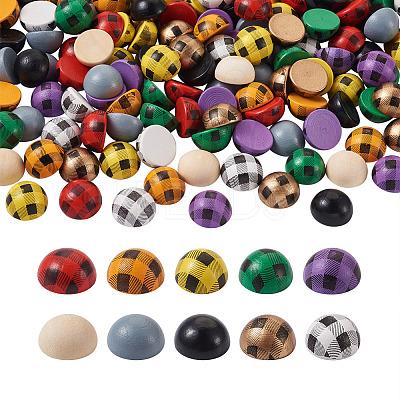 200Pcs Schima Wood Cabochons WOOD-CD0001-25-1