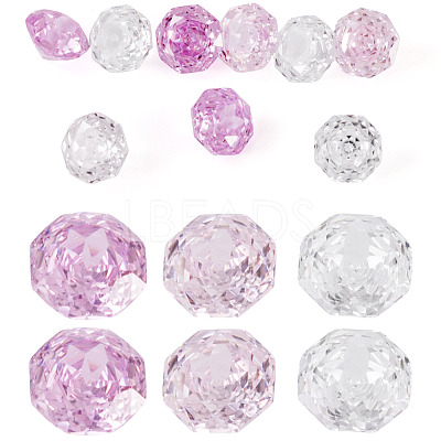 9Pcs 3 Colors Cubic Zirconia Cabochons ZIRC-TA0001-30A-1
