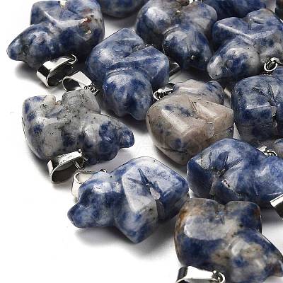 Natural Blue Spot Jasper Pendants G-B127-02P-06-1