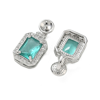 Brass Micro Pave Cubic Zirconia Pendants Settings KK-C172-23P-1