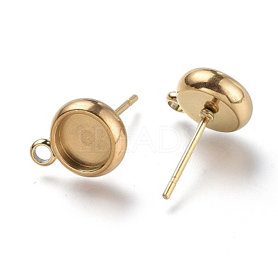 Ion Plating(IP) 304 Stainless Steel Stud Earring Settings STAS-I161-01B-G-1