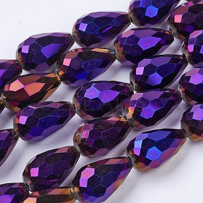 Electroplate Glass Beads Strands EGLA-D017-15x10mm-6-1