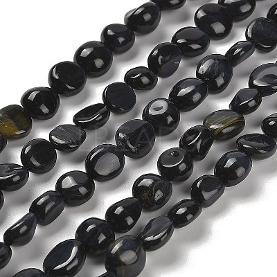 Dyed Natural Blue Tiger Eye Beads Strands G-P497-01E-74-1