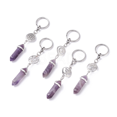 Natural Amethyst Keychain KEYC-JKC00290-1