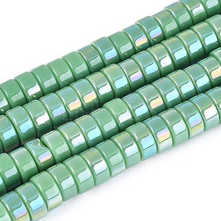 AB Color Plated Opaque Glass Beads Strands GLAA-T026-4x8mm-P02-1