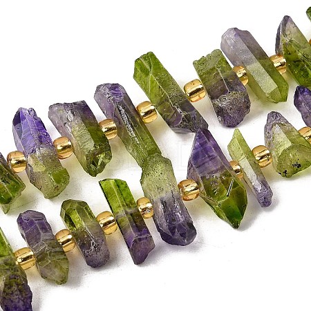 Electroplated Natural Quartz Crystal Beads Strands G-F800-D10-1