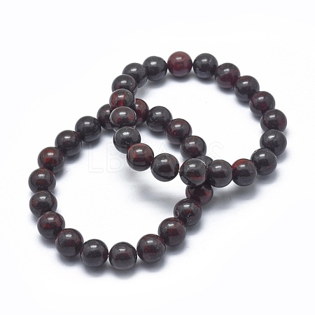Natural Brecciated Jasper Bead Stretch Bracelets X-BJEW-K212-A-040-1
