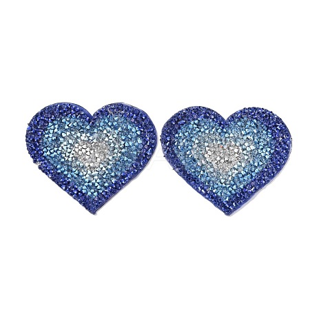 Heart Hotfix Rhinestone Iron on Patches DIY-WH0308-193B-1