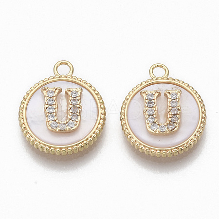 Brass Micro Pave Cubic Zirconia Pendants KK-T062-04U-NF-1
