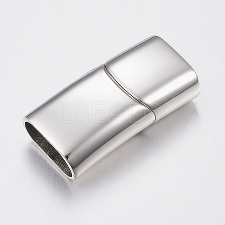 Smooth Surface 304 Stainless Steel Magnetic Clasps with Glue-in Ends X-STAS-N002-38-1