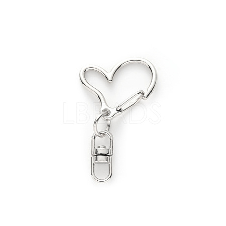 Heart Alloy Swivel Clasps X-HEAR-PW0001-157D-1