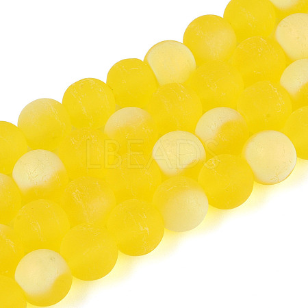 Frosted Transparent Glass Beads Strands LS-GLAA-T032-T10mm-MBB11-1