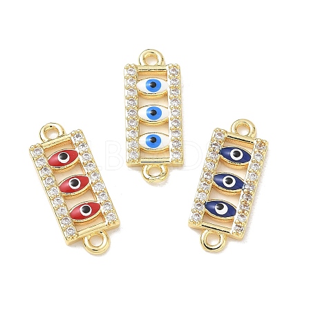 Brass Micro Pave Clear Cubic Zirconia Connector Charms CU-CBA6305-11G-1