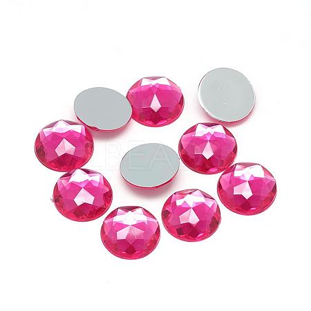 Acrylic Rhinestone Flat Back Cabochons GACR-Q008-25mm-10-1