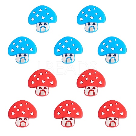 10Pcs 2 Colors Silicone Beads JX772A-1