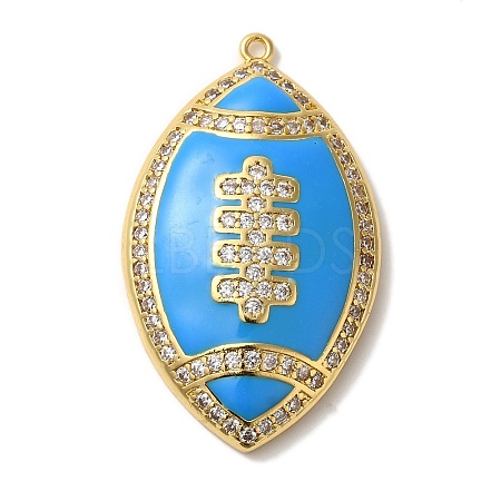 Rack Plating Brass Enamel with Cubic Zirconia Pendant KK-A229-32G-05-1