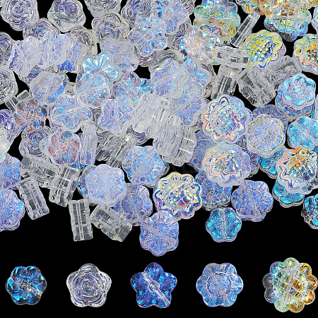 150Pcs 5 Styles Electroplate Glass Beads GLAA-PA0001-52-1