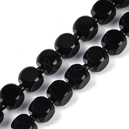 Natural Black Onyx(Dyed & Heated) Beads Strands G-B125-F01-01-1