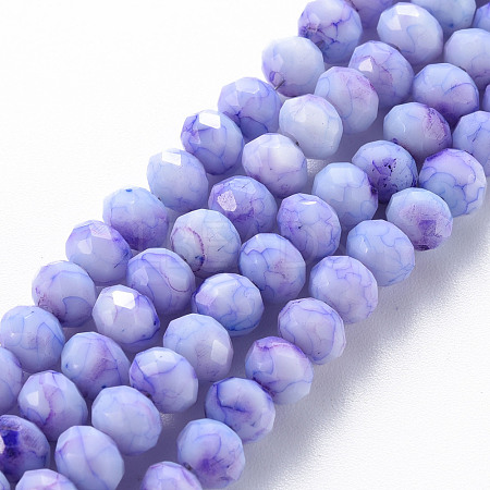 Opaque Baking Painted Glass Beads Strands EGLA-N006-009A-A08-1