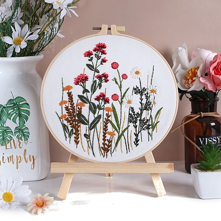 DIY Flower Pattern Embroidery Kits for Starter PW-WG6B3E0-05-1