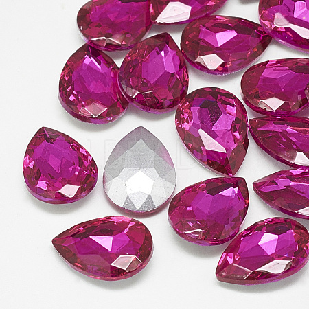 Pointed Back Glass Rhinestone Cabochons RGLA-T081-20x30mm-09-1