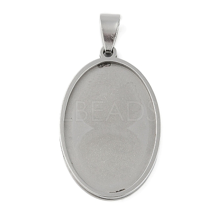 Non-Tarnish 201 Stainless Steel Pendant Cabochon Settings STAS-L279-012P-01-1
