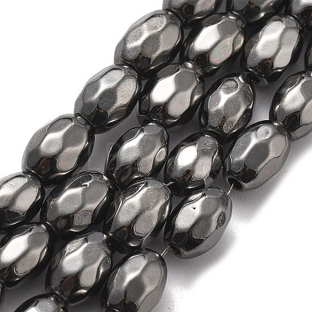 Synthetic Magnetic Hematite Beads Strands G-P518-07B-1