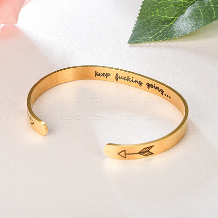 Inspirational Stainless Steel Cuff Bangles for Men Women FS-WG0E735-02-1