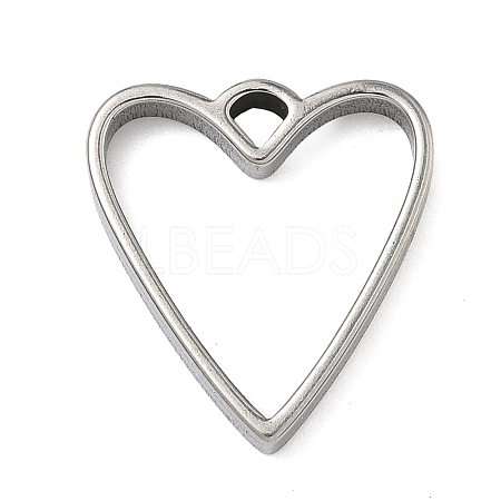 Heart 304 Stainless Steel Open Back Bezel Pendants STAS-K279-04C-P-1