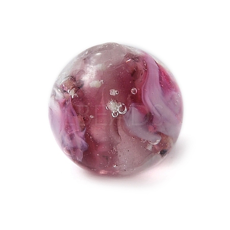 Handmade Silver Foil Glass Lampwork Beads GLAA-WH0036-03A-1