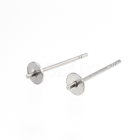 Tarnish Resistant 304 Stainless Steel Stud Earring Findings X-STAS-D448-089P-4mm-1