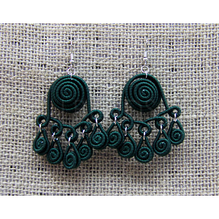 Iron Polyester Dangle Earrings FS-WG1F812-08-1