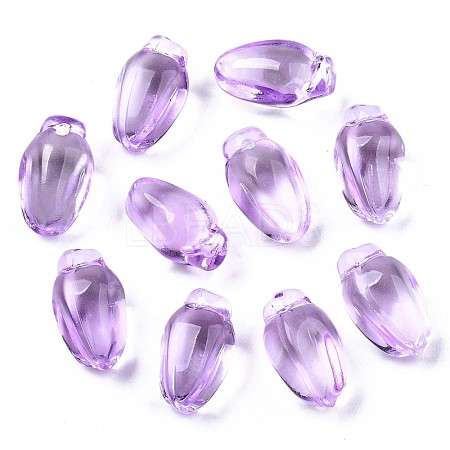 Transparent Spray Painted Glass Beads GLAA-N035-013-F01-1