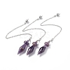 Natural Amethyst Pointed Dowsing Pendulums AJEW-B020-05P-03-1