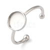 Non-Tarnish 304 Stainless Steel Open Cuff Ring Components X-STAS-I306-05B-P-1